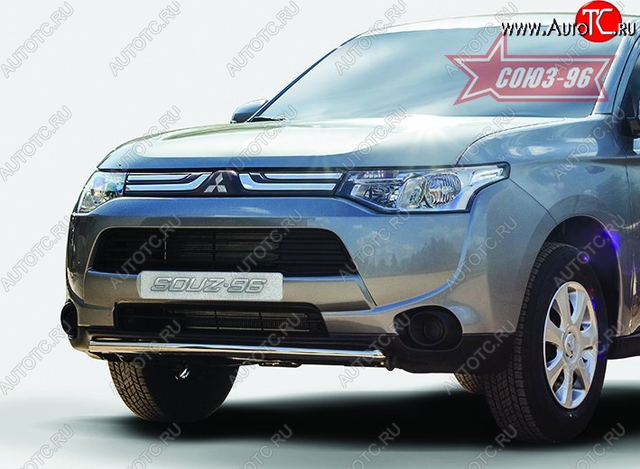 9 449 р. Защита переднего бампера одинарная Souz-96 (d42). Mitsubishi Outlander GF дорестайлинг (2012-2014)  с доставкой в г. Пермь