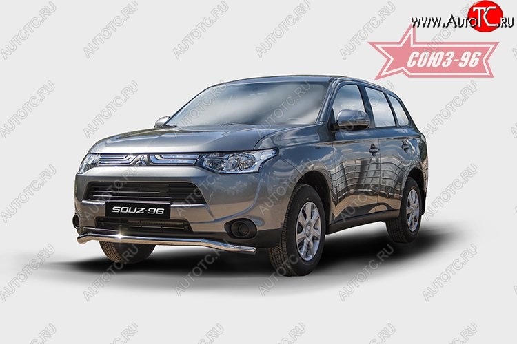 12 239 р. Защита переднего бампера одинарная Souz-96 Premium (d60)  Mitsubishi Outlander  GF (2012-2014) дорестайлинг  с доставкой в г. Пермь