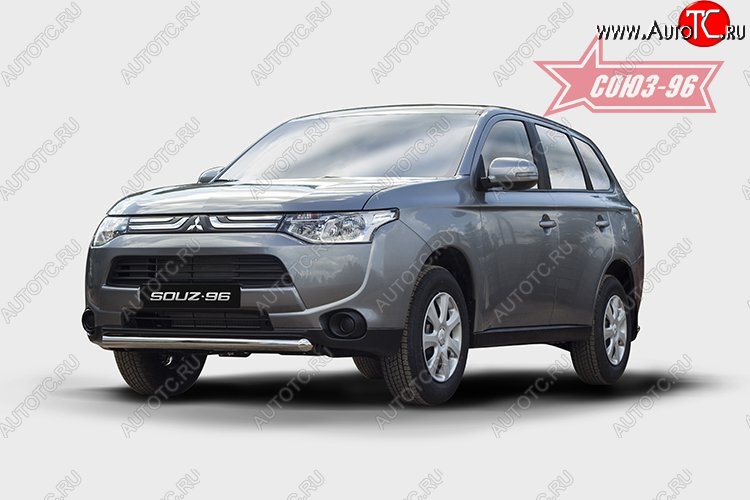 10 574 р. Защита переднего бампера одинарная Souz-96 (d60).  Mitsubishi Outlander  GF (2012-2014) дорестайлинг  с доставкой в г. Пермь