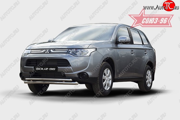 16 694 р. Защита переднего бампера одинарная Souz-96 (d60/42). Mitsubishi Outlander GF дорестайлинг (2012-2014)  с доставкой в г. Пермь