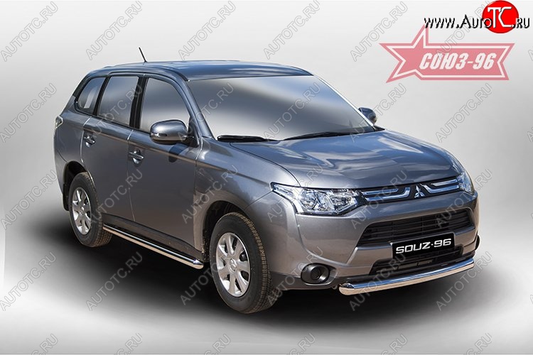13 274 р. Защита переднего бампера одинарная Souz-96 (d76)  Mitsubishi Outlander  GF (2012-2014) дорестайлинг  с доставкой в г. Пермь