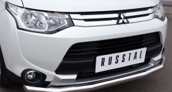 14 999 р. Одинарная защита переднего бампера диаметром 63 мм SLITKOFF  Mitsubishi Outlander  GF (2014-2016) 1-ый рестайлинг  с доставкой в г. Пермь. Увеличить фотографию 2