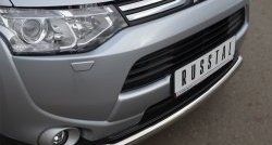 13 999 р. Одинарная защита переднего бампера диаметром 63 мм SLITKOFF  Mitsubishi Outlander  GF (2012-2014) дорестайлинг  с доставкой в г. Пермь. Увеличить фотографию 2