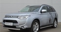 13 999 р. Одинарная защита переднего бампера диаметром 63 мм SLITKOFF  Mitsubishi Outlander  GF (2012-2014) дорестайлинг  с доставкой в г. Пермь. Увеличить фотографию 4