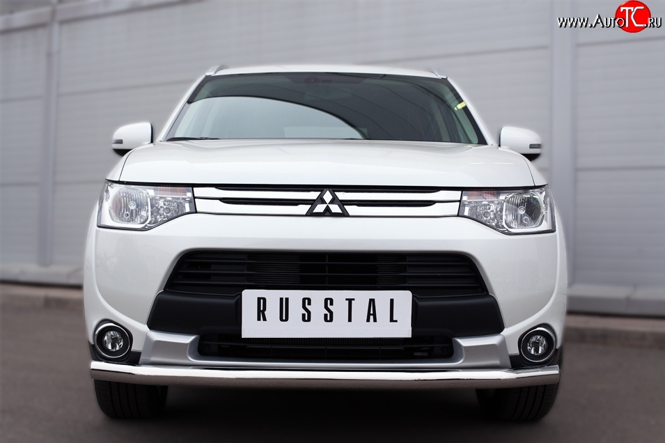 14 999 р. Одинарная защита переднего бампера диаметром 63 мм SLITKOFF  Mitsubishi Outlander  GF (2014-2016) 1-ый рестайлинг  с доставкой в г. Пермь