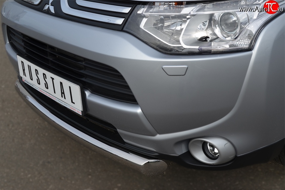 14 999 р. Одинарная защита переднего бампера диаметром 76 мм SLITKOFF Mitsubishi Outlander GF дорестайлинг (2012-2014)  с доставкой в г. Пермь