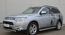 10 849 р. Защита переднего бампера (Ø75х42 мм, нержавейка) Russtal Mitsubishi Outlander GF дорестайлинг (2012-2014)  с доставкой в г. Пермь. Увеличить фотографию 4