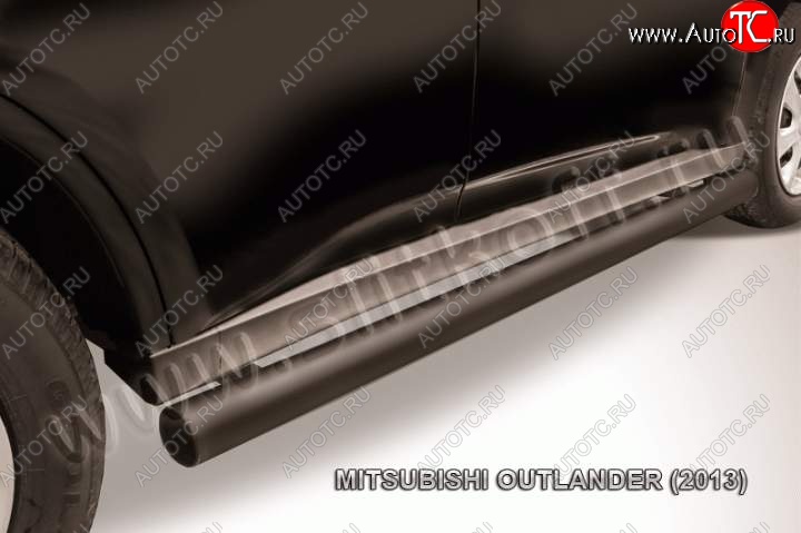 10 599 р. Защита порогов Slitkoff Mitsubishi Outlander GF дорестайлинг (2012-2014) (Цвет: серебристый)  с доставкой в г. Пермь
