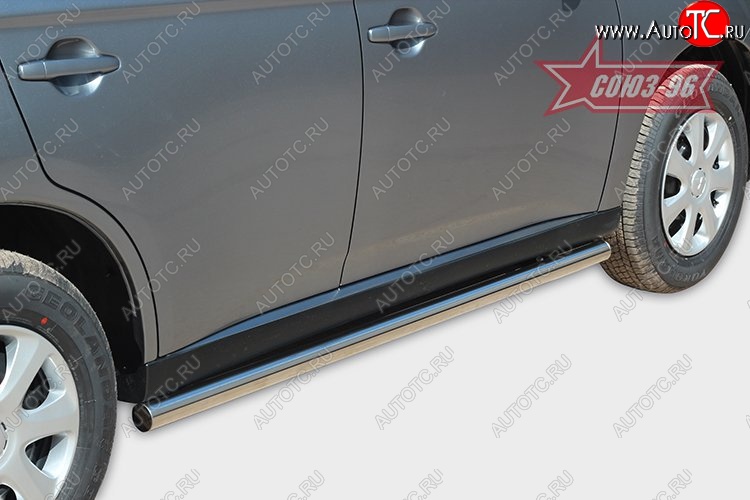 11 069 р. Защита порогов Souz-96 (d60) Mitsubishi Outlander GF дорестайлинг (2012-2014)  с доставкой в г. Пермь