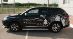 24 649 р. Широкая защита порогов SLITKOFF Mitsubishi Outlander GF 2-ой рестайлинг (2015-2018)  с доставкой в г. Пермь. Увеличить фотографию 2