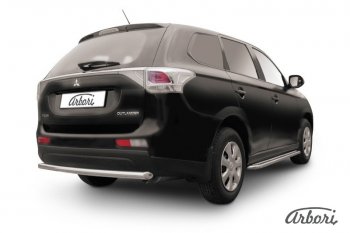 Защита заднего бампера (рестайлинг) Arbori (нержавейка, 1 труба d57 mm). Mitsubishi Outlander  GF (2014-2016) 1-ый рестайлинг