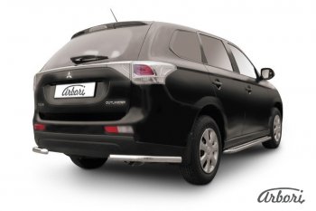Защита заднего бампера Arbori (уголки, нержавейка, 1 труба d57 mm). Mitsubishi Outlander  GF (2014-2016) 1-ый рестайлинг