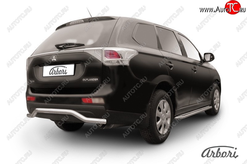 11 789 р. Защита заднего бампера Arbori (нержавейка, 1 труба d57 mm). Mitsubishi Outlander GF дорестайлинг (2012-2014)  с доставкой в г. Пермь