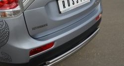 14 449 р. Защита заднего бампера (Ø76 и 42 мм, нержавейка) SLITKOFF  Mitsubishi Outlander  GF (2012-2014) дорестайлинг  с доставкой в г. Пермь. Увеличить фотографию 2