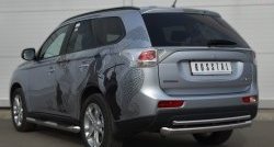 14 449 р. Защита заднего бампера (Ø76 и 42 мм, нержавейка) SLITKOFF  Mitsubishi Outlander  GF (2012-2014) дорестайлинг  с доставкой в г. Пермь. Увеличить фотографию 4