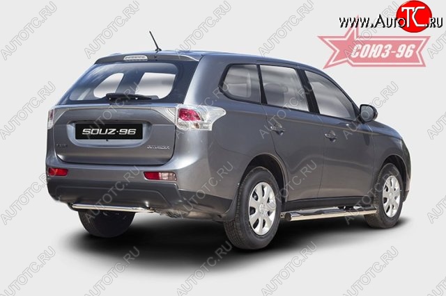 9 359 р. Узкая защита заднего бампера (d42) Souz-96 Mitsubishi Outlander GF дорестайлинг (2012-2014)  с доставкой в г. Пермь