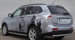 13 999 р. Одинарная защита заднего бампера из трубы диаметром 63 мм SLITKOFF  Mitsubishi Outlander  GF (2012-2014) дорестайлинг  с доставкой в г. Пермь. Увеличить фотографию 4