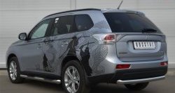 14 999 р. Одинарная защита заднего бампера из трубы диаметром 76 мм SLITKOFF  Mitsubishi Outlander  GF (2012-2014) дорестайлинг  с доставкой в г. Пермь. Увеличить фотографию 4