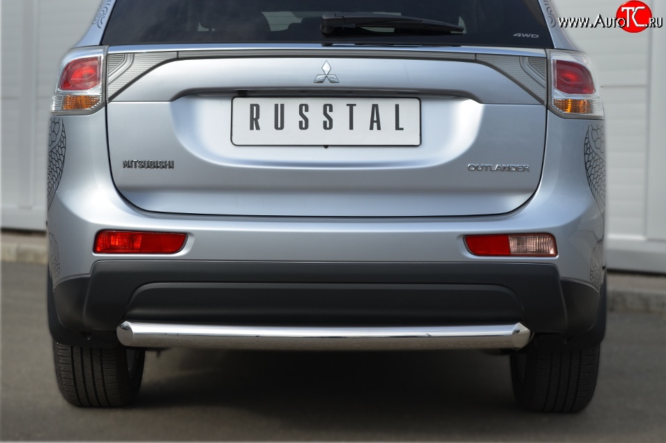 14 999 р. Одинарная защита заднего бампера из трубы диаметром 76 мм SLITKOFF  Mitsubishi Outlander  GF (2012-2014) дорестайлинг  с доставкой в г. Пермь