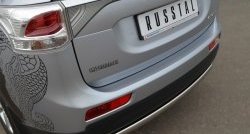 11 599 р. Защита заднего бампера (Ø75x42 мм, нержавейка) Russtal Mitsubishi Outlander GF дорестайлинг (2012-2014)  с доставкой в г. Пермь. Увеличить фотографию 2