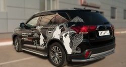 14 449 р. Одинарная защита заднего бампера из трубы с угловатыми сгибами диаметром 63 мм SLITKOFF  Mitsubishi Outlander  GF (2014-2016) 1-ый рестайлинг  с доставкой в г. Пермь. Увеличить фотографию 4