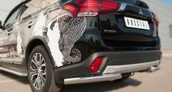 12 899 р. Защита заднего бампера (Ø63 мм уголки, нержавейка) SLITKOFF  Mitsubishi Outlander  GF (2014-2016) 1-ый рестайлинг  с доставкой в г. Пермь. Увеличить фотографию 2