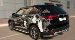 12 899 р. Защита заднего бампера (Ø63 мм уголки, нержавейка) SLITKOFF  Mitsubishi Outlander  GF (2014-2016) 1-ый рестайлинг  с доставкой в г. Пермь. Увеличить фотографию 4