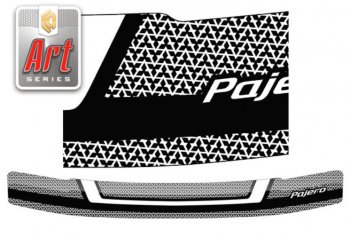 Дефлектор капота CA-Plastiс Mitsubishi Pajero ( 2 V30/V40 5 дв.,  2 V20,  2 V30/V40) (1991-1999) дорестайлинг, рестайлинг (Серия Art черная)