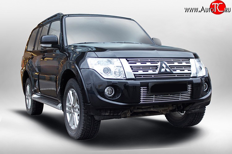 5 999 р. Декоративная вставка воздухозаборника Berkut Mitsubishi Pajero 4 V90 2-ой рестайлинг (2014-2020)  с доставкой в г. Пермь