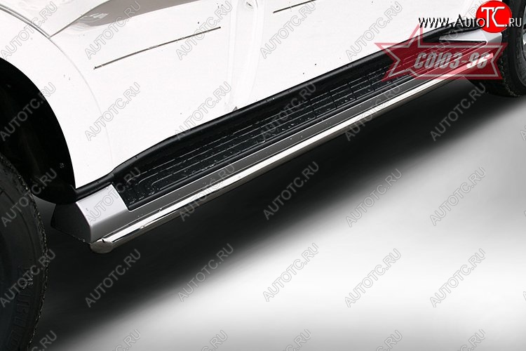 9 314 р. Защита штатных порогов Souz-96 (d42)  Mitsubishi Pajero  4 V90 (2014-2020) 2-ой рестайлинг  с доставкой в г. Пермь