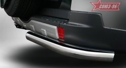 Защита заднего бампера из боковых уголков Souz-96 (d76) Mitsubishi Pajero  4 V90 (2014-2020) 2-ой рестайлинг