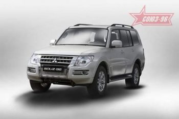 Декоративный элемент воздухозаборника Souz96 нержавеющая сталь Mitsubishi Pajero  4 V90 (2014-2020) 2-ой рестайлинг (Хром загл. d10)