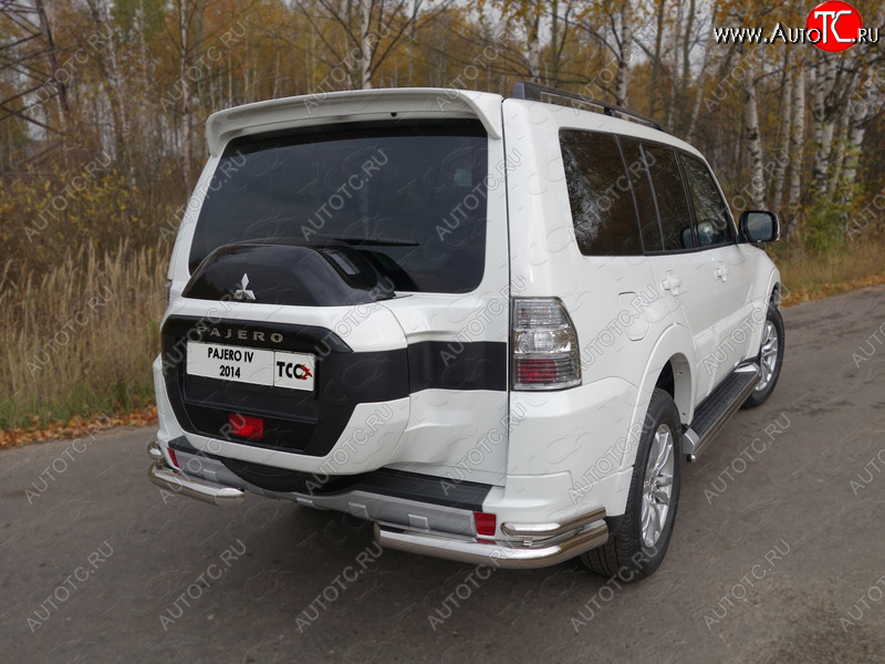 26 499 р. Защита заднего бампера (уголки двойные) ТСС 76,1/42,4 мм  Mitsubishi Pajero  4 V90 (2014-2020) 2-ой рестайлинг  с доставкой в г. Пермь