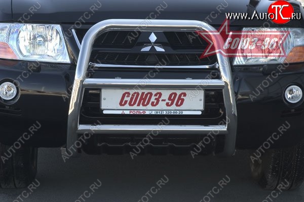 11 969 р. Защита переднего бампера Souz-96 (d60)  Mitsubishi Pajero  3 V70 (1999-2003) дорестайлинг  с доставкой в г. Пермь