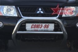 Защита переднего бампера Souz-96 (d76) Mitsubishi Pajero  3 V70 (1999-2003) дорестайлинг