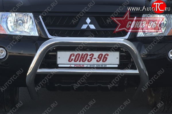 17 099 р. Защита переднего бампера Souz-96 (d76)  Mitsubishi Pajero  3 V70 (1999-2003) дорестайлинг  с доставкой в г. Пермь