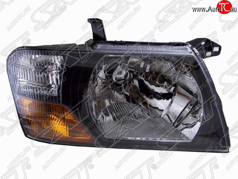 4 899 р. Правая фара передняя SAT (черная) Mitsubishi Pajero 3 V70 дорестайлинг (1999-2003)  с доставкой в г. Пермь