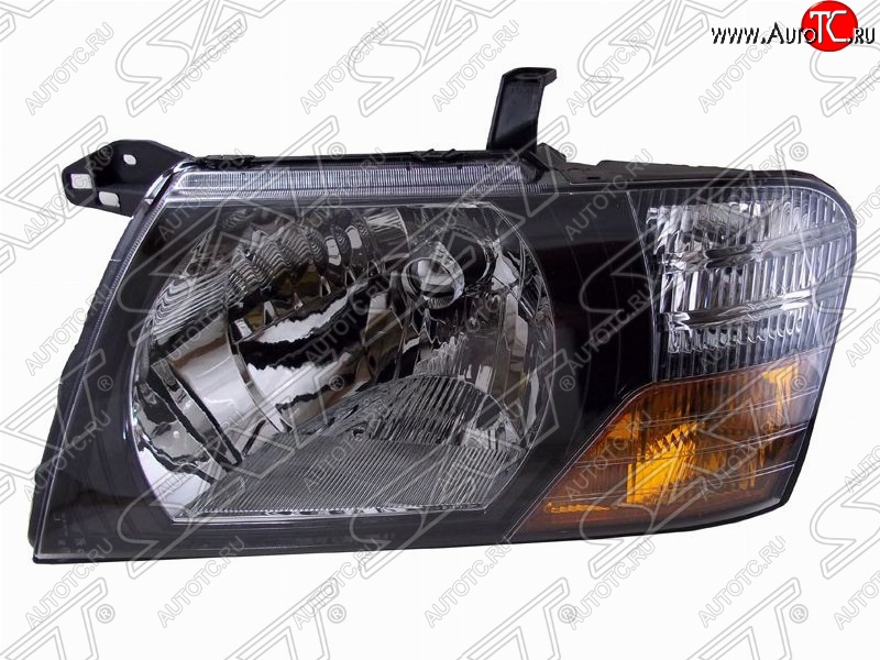 4 899 р. Левая фара передняя SAT (черная) Mitsubishi Pajero 3 V70 дорестайлинг (1999-2003)  с доставкой в г. Пермь
