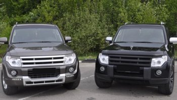 15 699 р. Накладка на передний бампер BROOMER Design  Mitsubishi Pajero ( 4 V90,  4 V80) (2011-2015) 1-ый рестайлинг, 3 дв. 1-ый рестайлинг (Неокрашенная)  с доставкой в г. Пермь. Увеличить фотографию 4