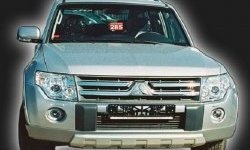 11 549 р. Накладка на передний бампер (Wagon) CT Mitsubishi Pajero 4 V80 дорестайлинг (2006-2011) (Неокрашенная)  с доставкой в г. Пермь. Увеличить фотографию 2