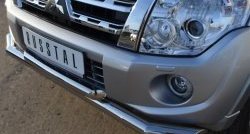 22 999 р. Защита переднего бампера (2 трубыØ76 и 63 мм, нержавейка) SLITKOFF  Mitsubishi Pajero ( 4 V90,  4 V80) (2011-2015) 1-ый рестайлинг, 3 дв. 1-ый рестайлинг  с доставкой в г. Пермь. Увеличить фотографию 2