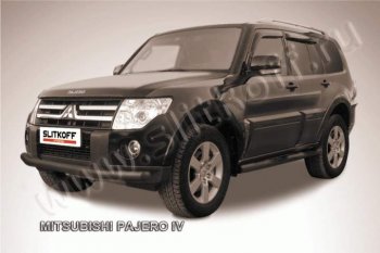 Защита переднего бампер Slitkoff Mitsubishi Pajero ( 4 V90,  4 V80) (2006-2015) дорестайлинг, 1-ый рестайлинг, 3 дв. 1-ый рестайлинг