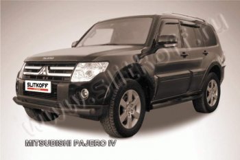 Защита переднего бампер Slitkoff Mitsubishi Pajero ( 4 V90,  4 V80) (2006-2015) дорестайлинг, 1-ый рестайлинг, 3 дв. 1-ый рестайлинг