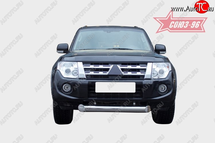 32 939 р. Защита переднего бампера одинарная Souz-96 (d100) Mitsubishi Pajero 4 V90 2-ой рестайлинг (2014-2020)  с доставкой в г. Пермь