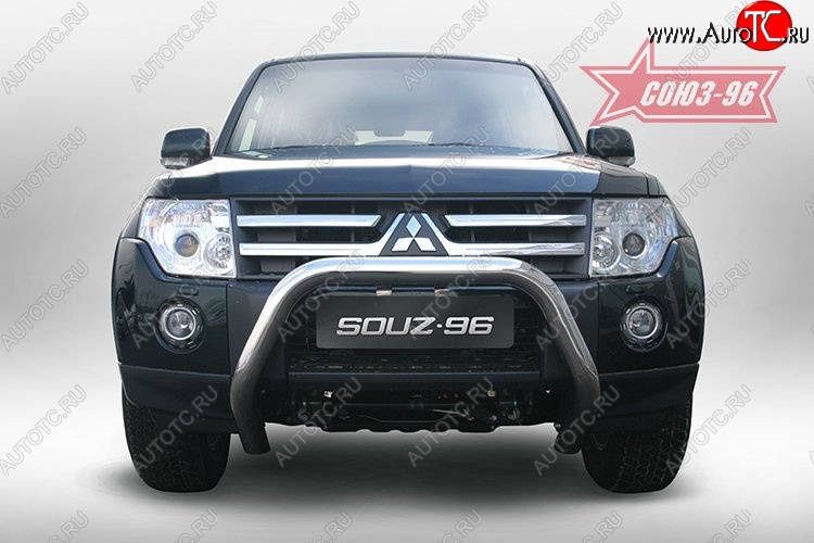12 959 р. Защита порогов Souz-96 (d76) низкая Mitsubishi Pajero 4 V90 дорестайлинг (2006-2011)  с доставкой в г. Пермь