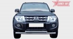 Защита переднего бампера двойная Souz-96 (d76/60) Mitsubishi Pajero ( 4 V90,  4 V80) (2011-2015) 1-ый рестайлинг, 3 дв. 1-ый рестайлинг