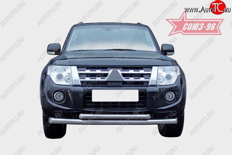 31 859 р. Защита переднего бампера двойная Souz-96 (d76/60)  Mitsubishi Pajero ( 4 V90,  4 V80) (2011-2015) 1-ый рестайлинг, 3 дв. 1-ый рестайлинг  с доставкой в г. Пермь