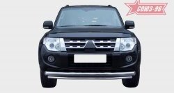 Защита переднего бампера двойная Souz-96 (d76/42). Mitsubishi Pajero ( 4 V90,  4 V80) (2006-2011) дорестайлинг