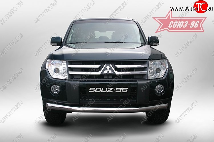 10 799 р. Защита переднего бампера (d76) Souz-96 Mitsubishi Pajero 4 V90 дорестайлинг (2006-2011)  с доставкой в г. Пермь