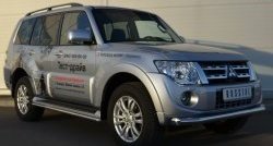 17 599 р. Одинарная защита переднего бампера диаметром 76 мм SLITKOFF  Mitsubishi Pajero ( 4 V90,  4 V80) (2011-2015) 1-ый рестайлинг, 3 дв. 1-ый рестайлинг  с доставкой в г. Пермь. Увеличить фотографию 4
